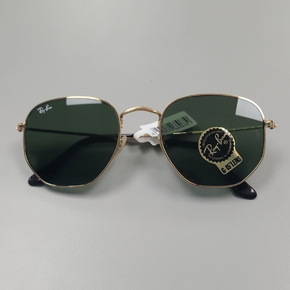 NEW RAY-BAN RB 3548-N 001 Gold Frame Sunglasses with Green Lenses main image 8
